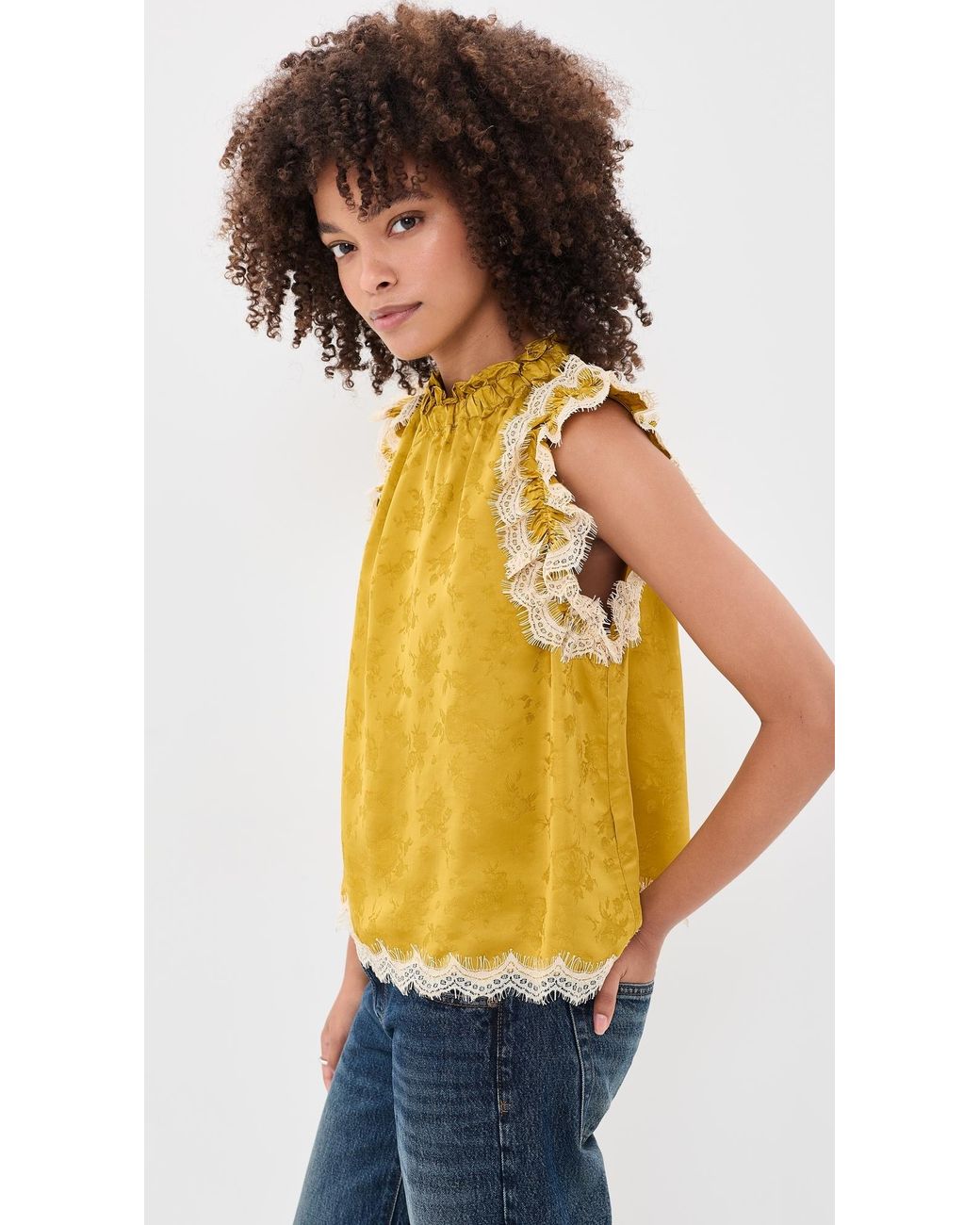 Sea Orange Flutter Sleeve Top