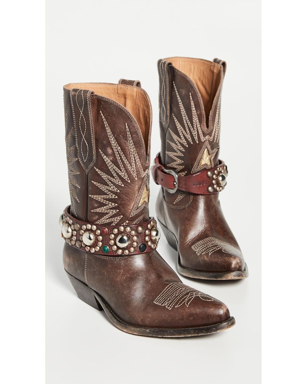 Golden Goose Wish Star Low Boots in Brown Lyst