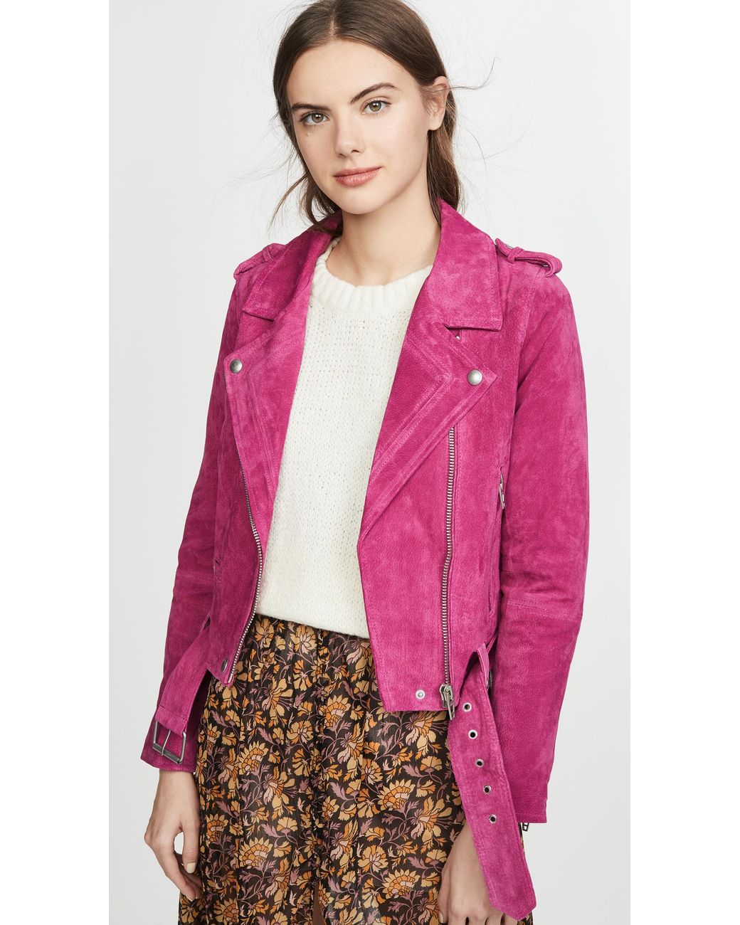 Blank NYC Suede Moto Jacket in Pink Lyst