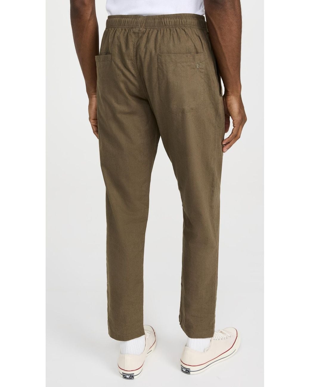 Oas Green Linen Pants for men