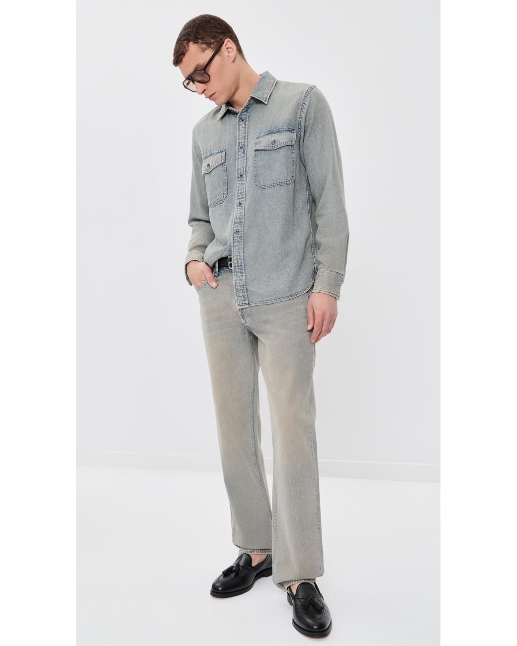 Rag & Bone Gray Infuse Cpo Overshirt for men