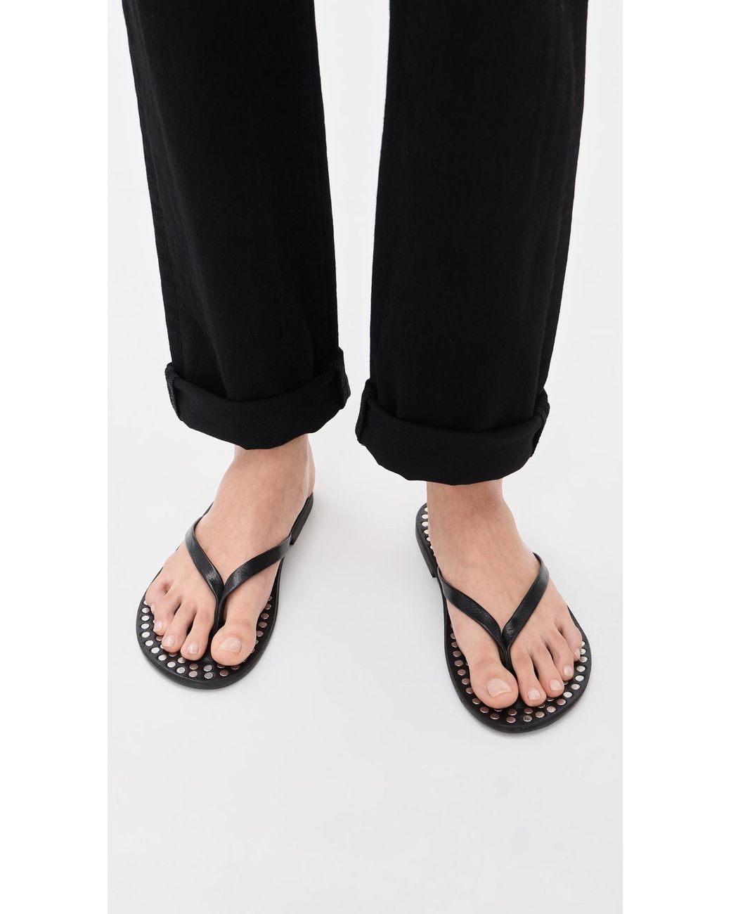 Jeffrey Campbell Black Katrina Flip Flops