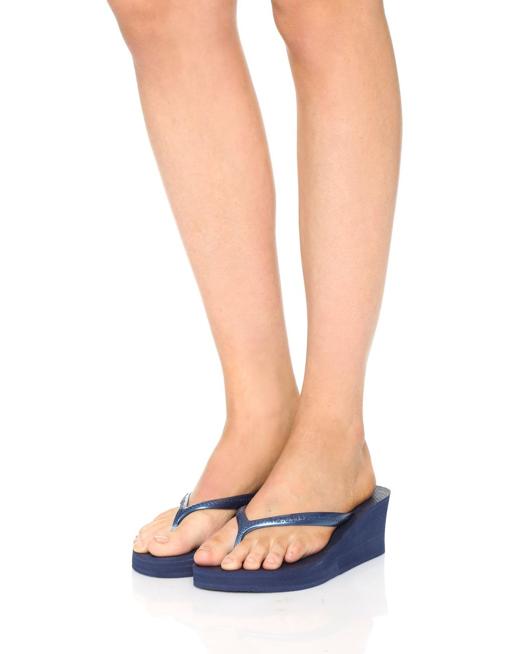 Havaianas Rubber High Fashion Wedge Sandals In Navy Blue Lyst