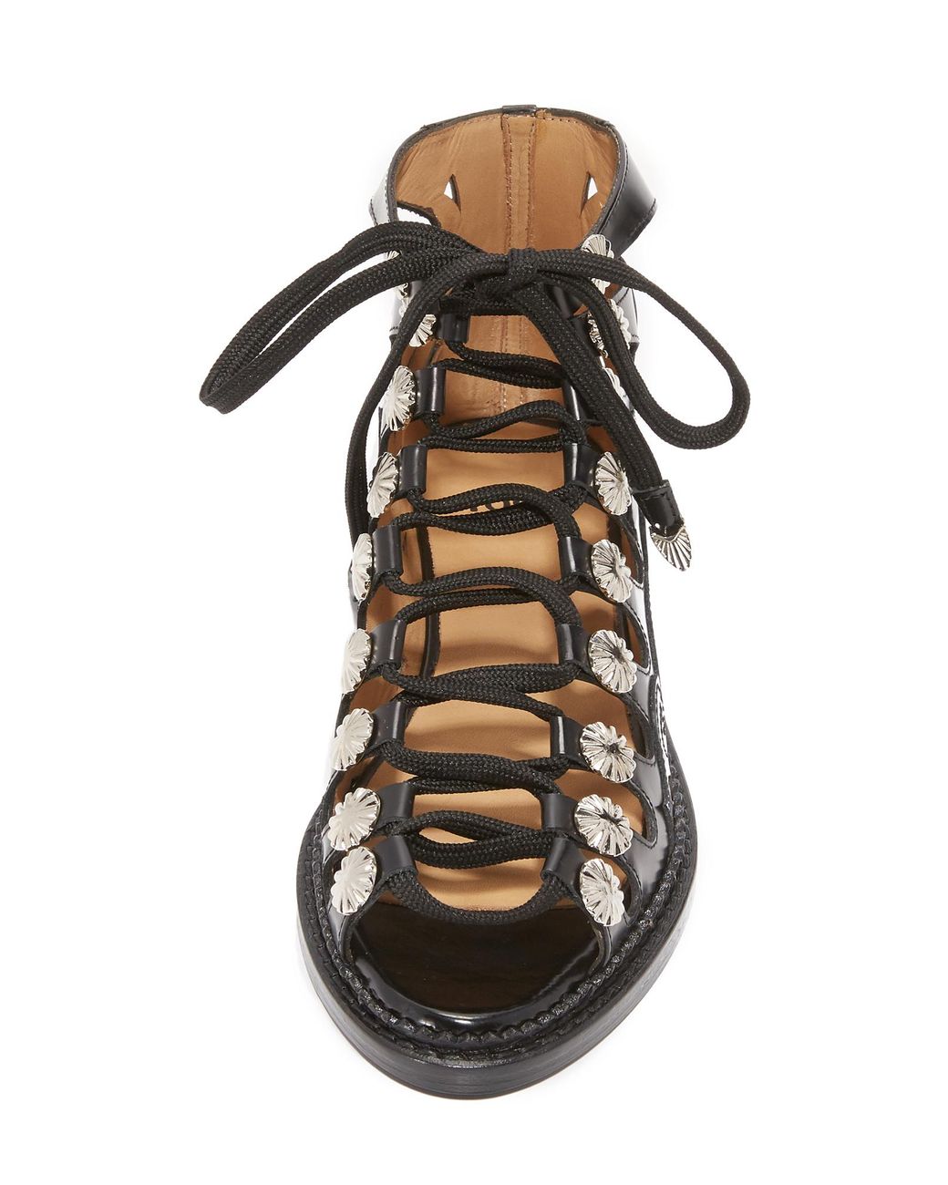 Toga Lace Up Sandals in Black | Lyst