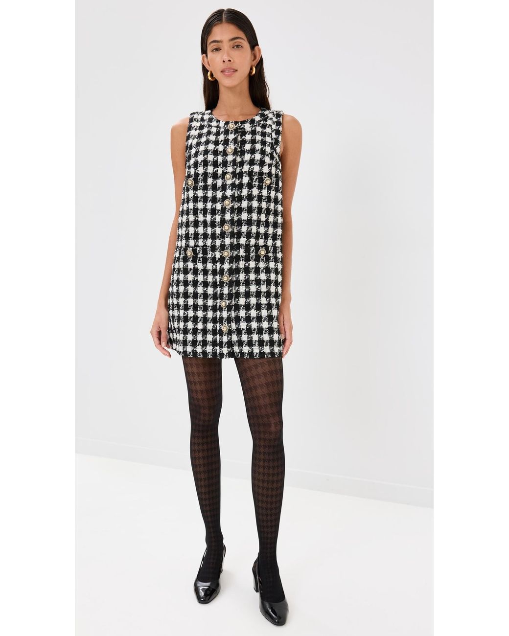 Commando Black Houndstooth Sheer Tights