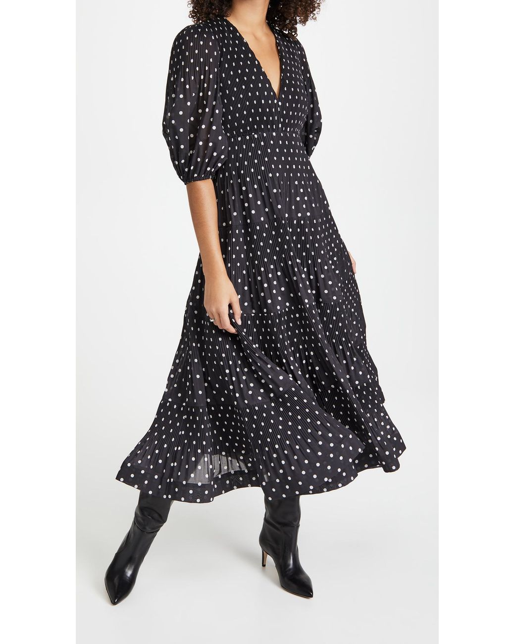 zimmermann pleated long sleeve midi