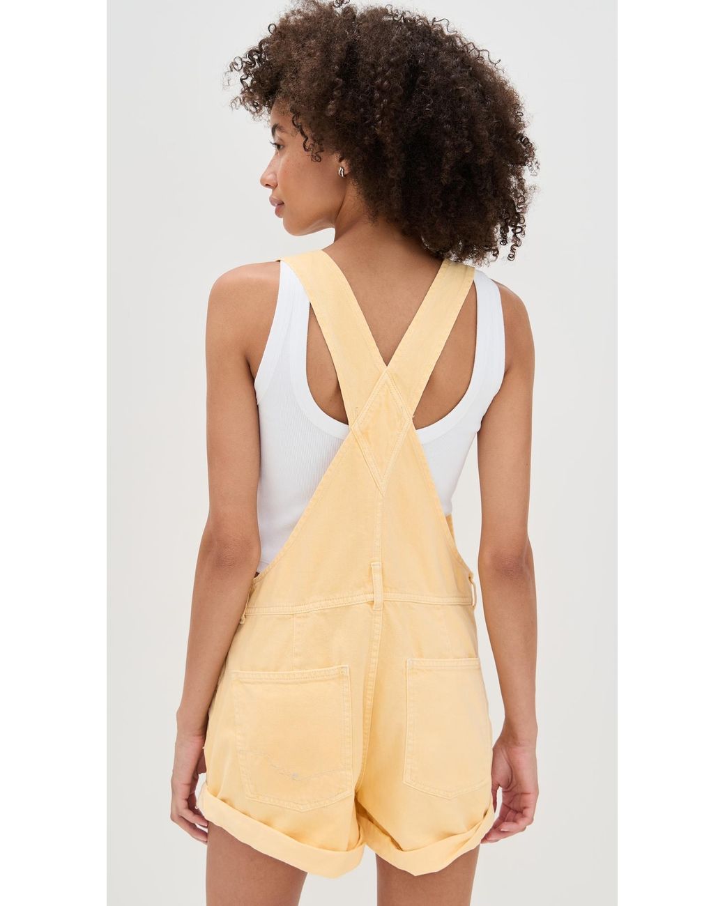Free People Ziggy Shortalls in Natural | Lyst