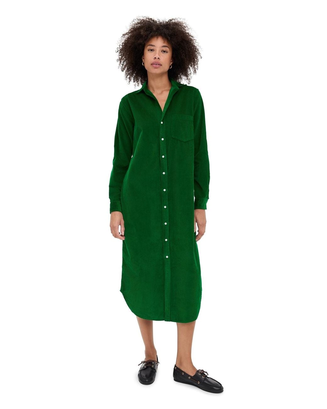 green emerald velvet dress Teal Corduroy Shirt Dress S – OMNIA main image 1