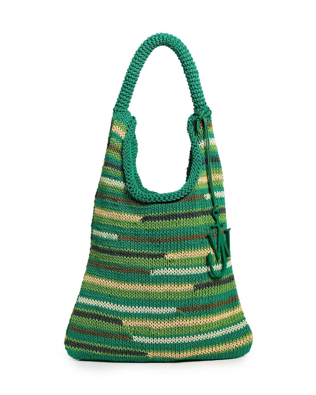 JW Andersonデザインバッグ 編み込みバッグ グリーン×イエロ JW Anderson Knitted Hobo Bag in Green | Lyst
