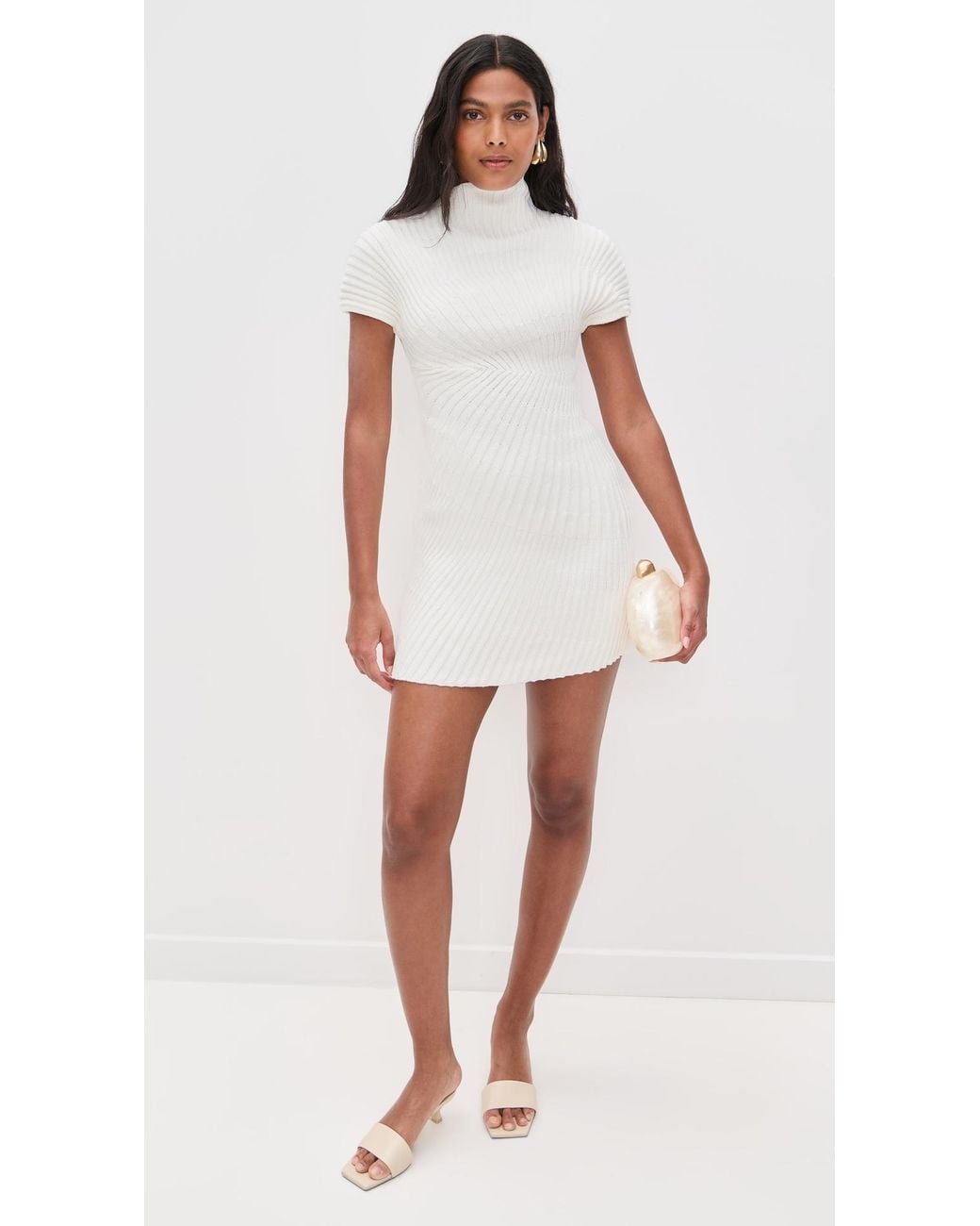 Cult Gaia Luka Knit Dress in White | Lyst