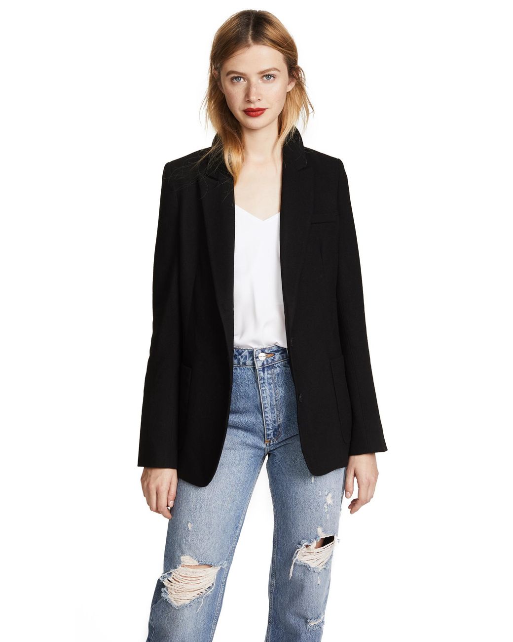 Anine Bing Classic Fit Blazer in Black