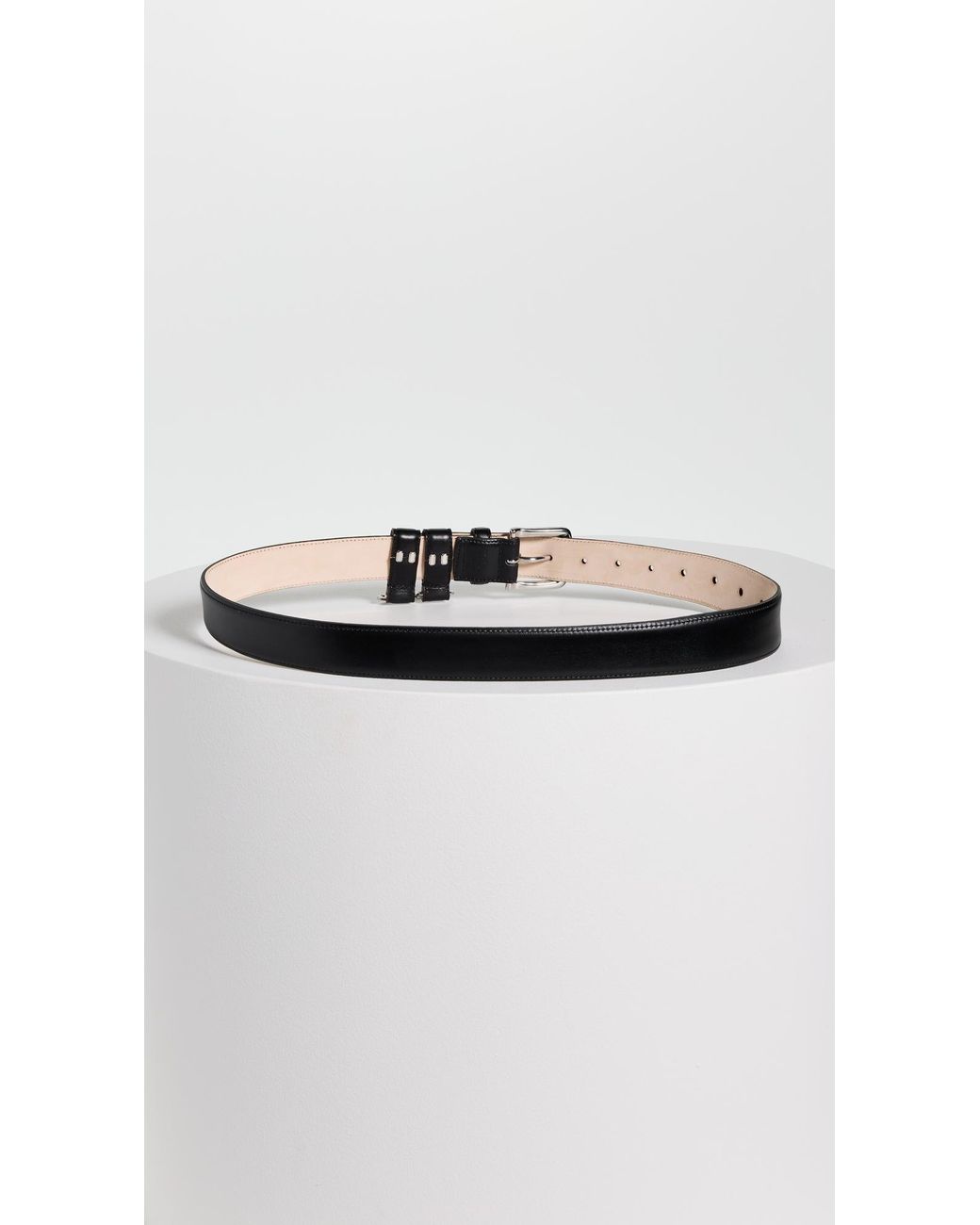 Tibi Black Classic Ring Hardware Leather Belt
