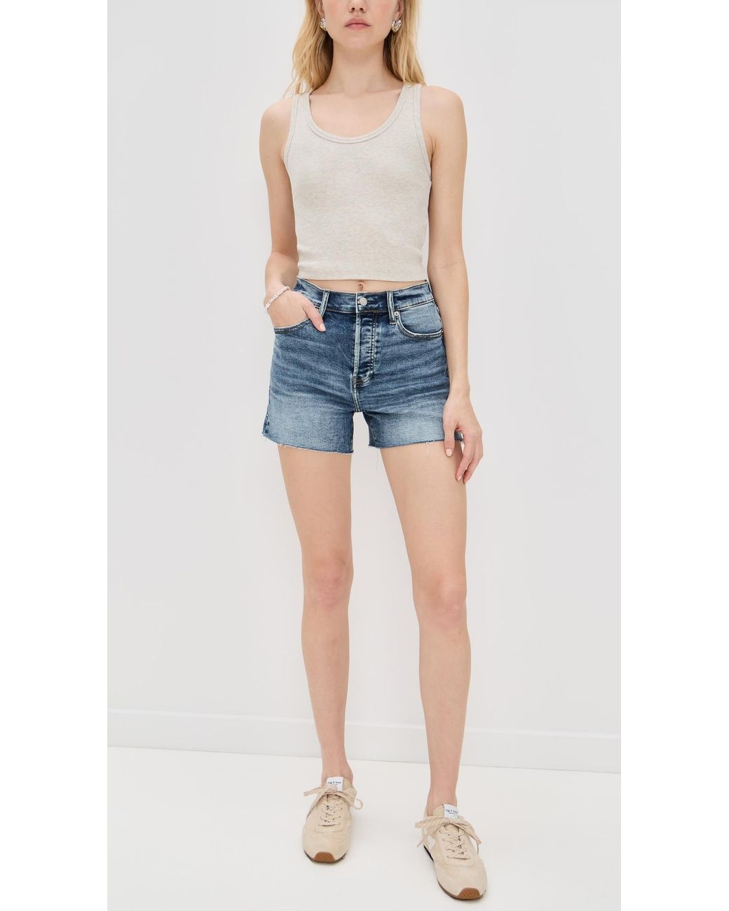 DAZE Blue Bottom Line Shorts