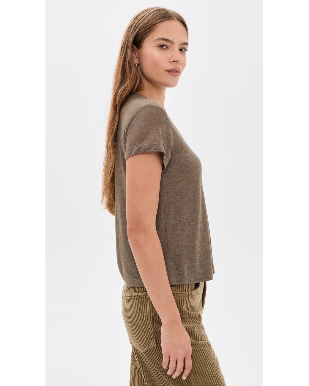 Agolde Brown Long Line Adine Tee