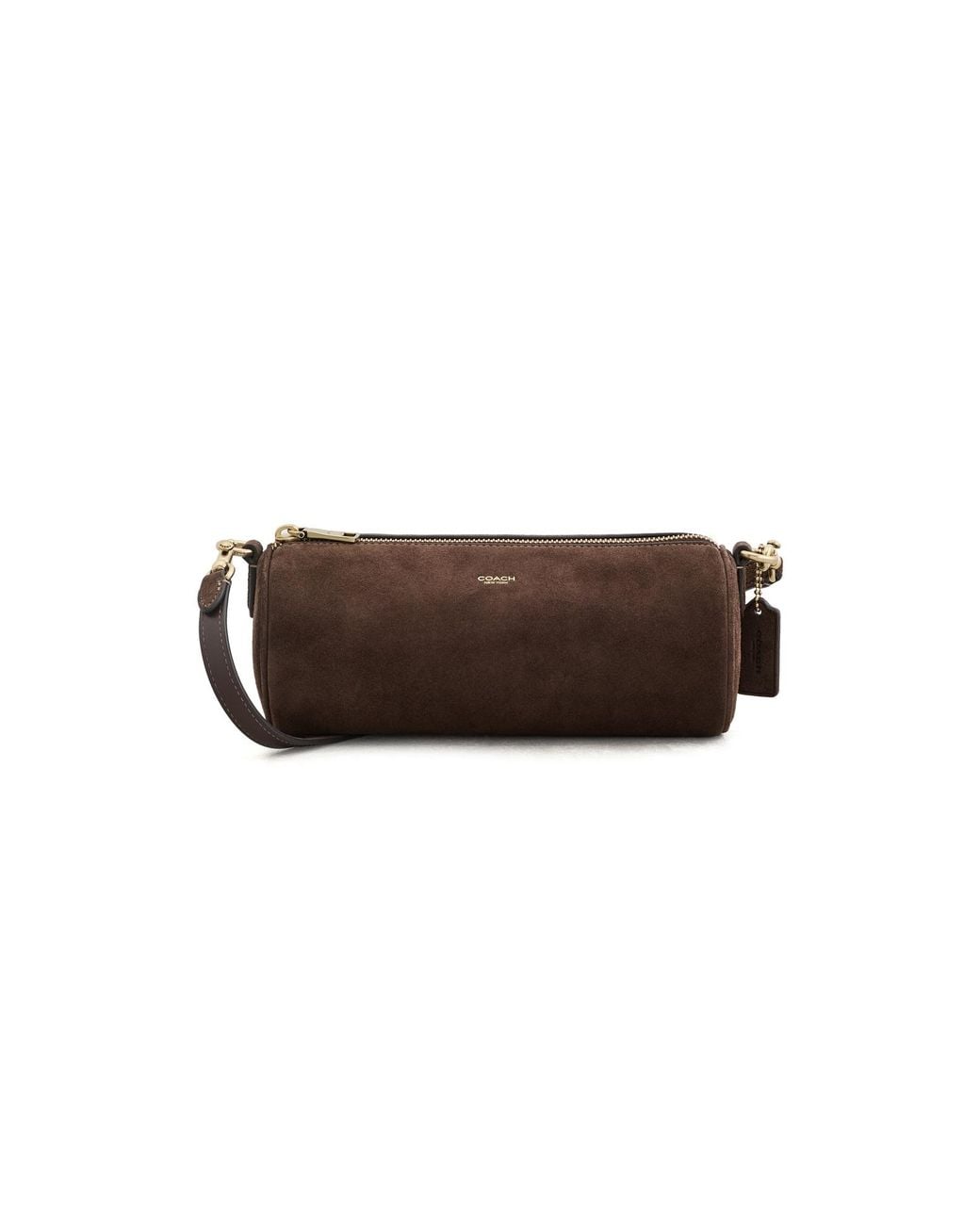 COACH Brown Suede Barrel Bag