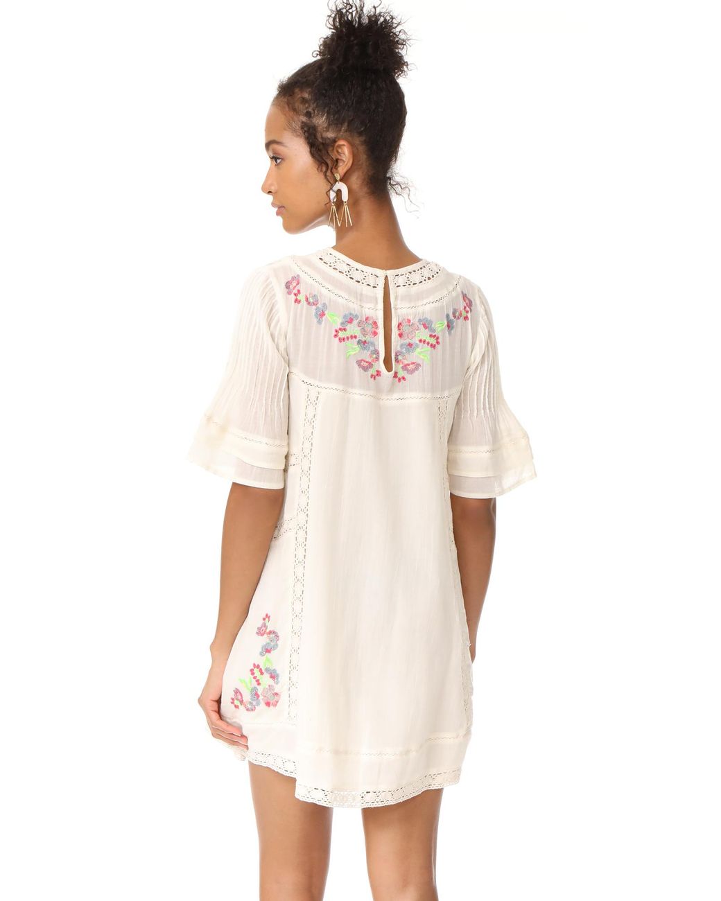 Free People Perfectly Victorian Embroidered Mini Dress in White Lyst