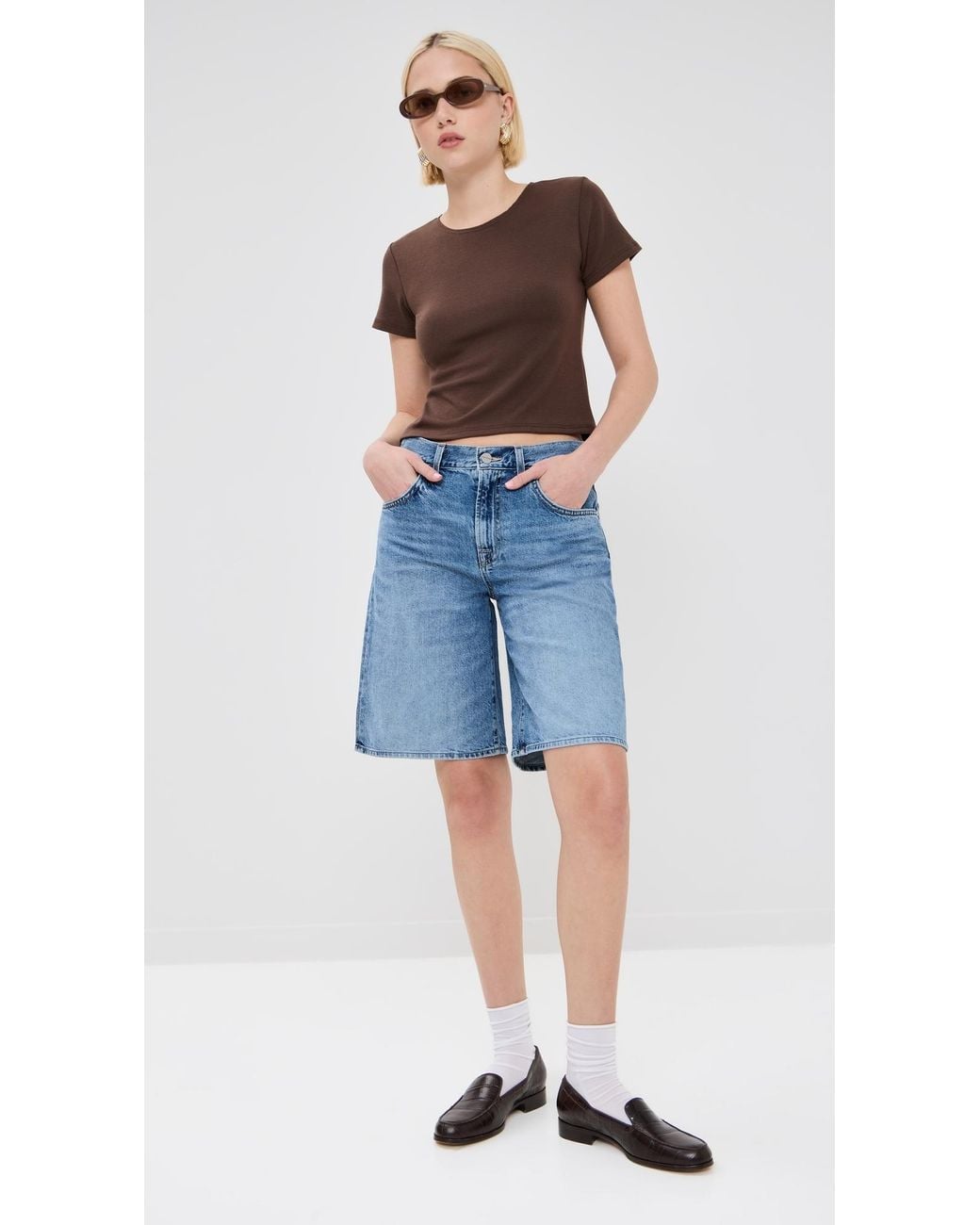 Le Bos Black Eloise Solid Crop Tee