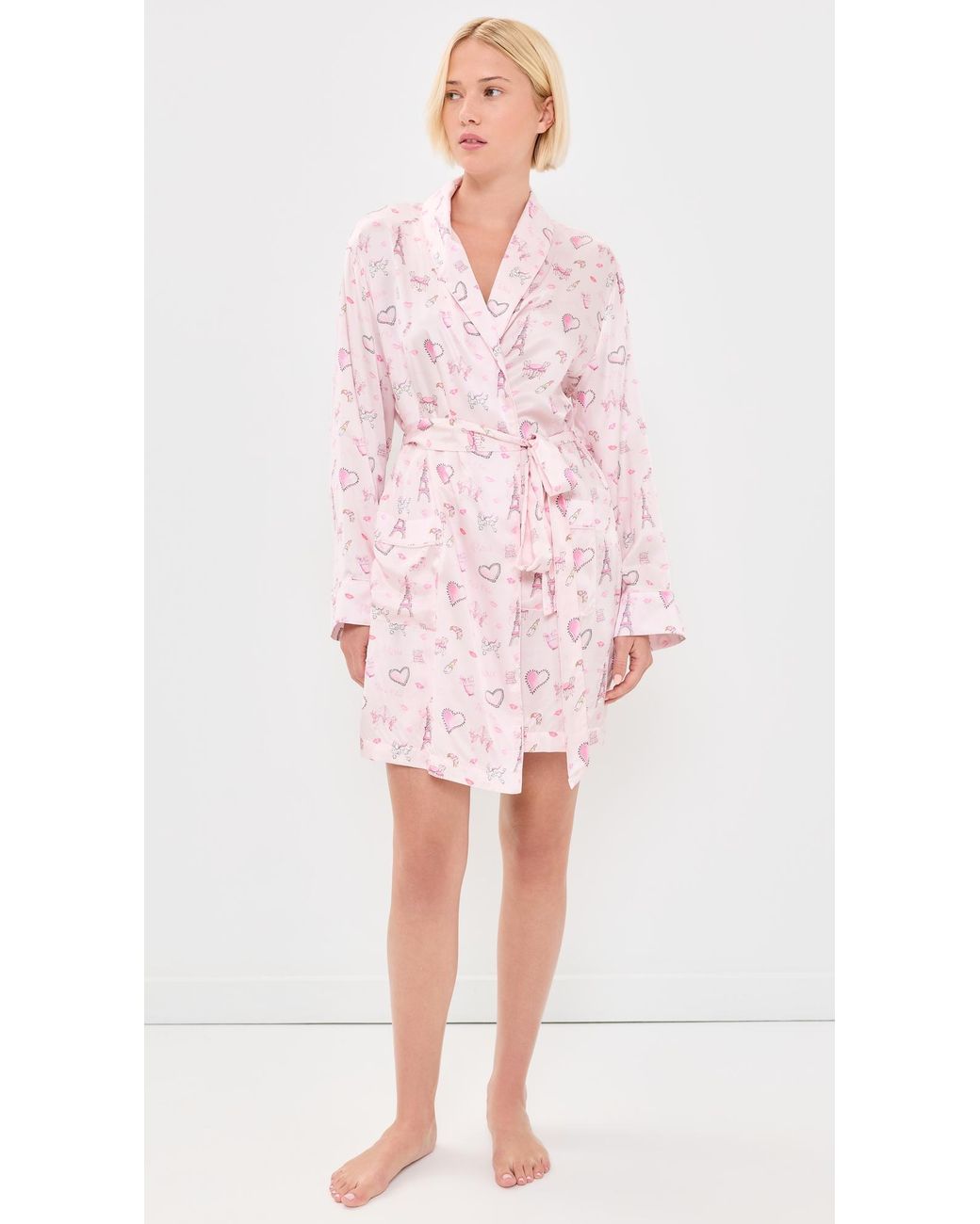 LoveShackFancy Pink Silk Robe
