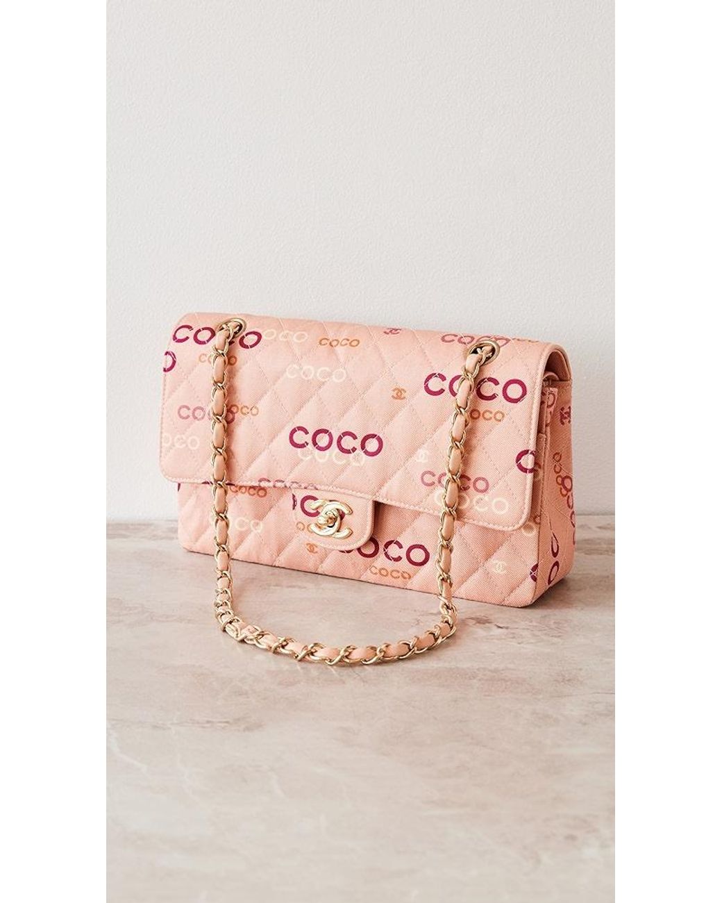 Chanel Black And Pink Quilted Patent Double Mini Flap Waist Bag