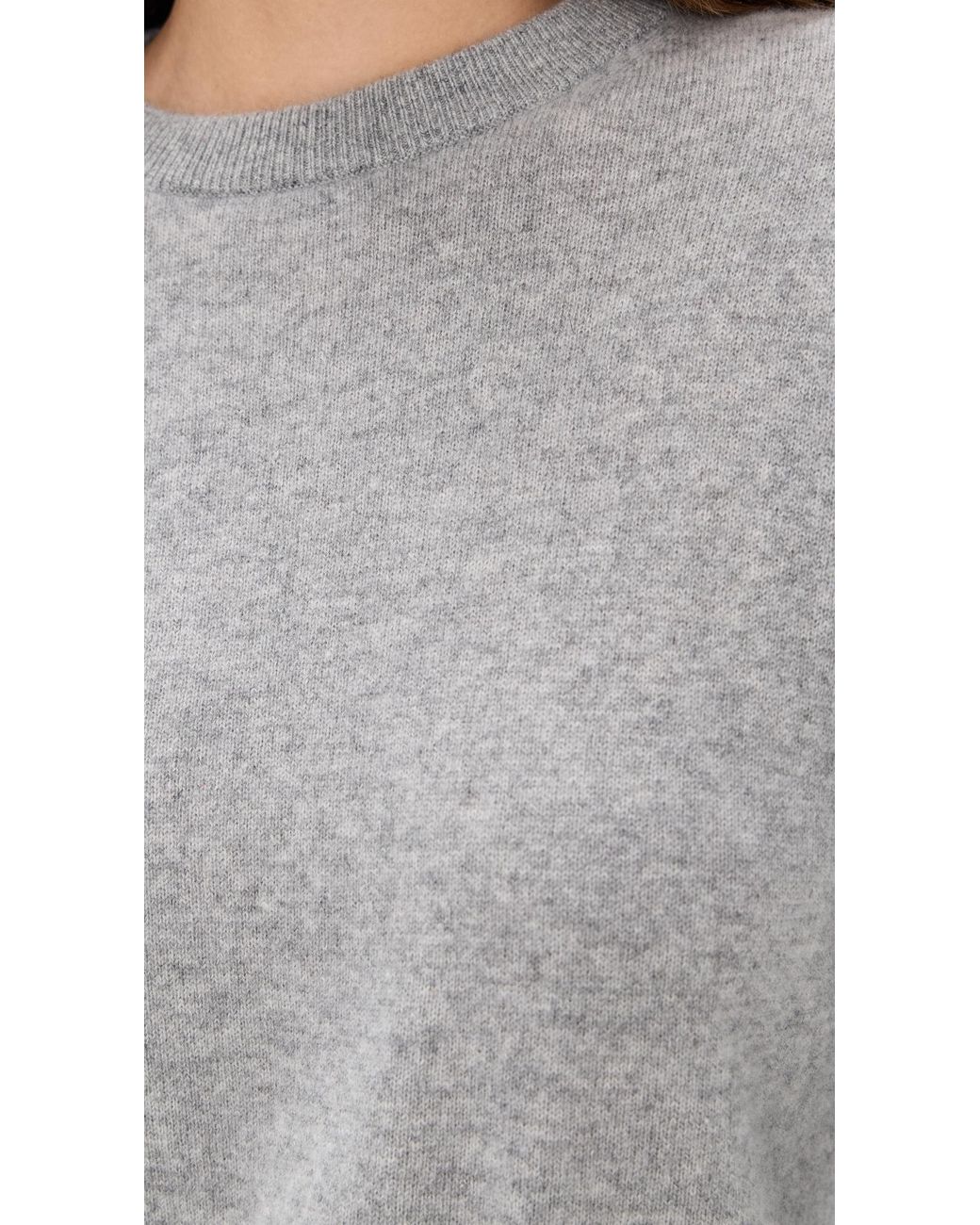 White + Warren Gray Cashmere Crew Pullover