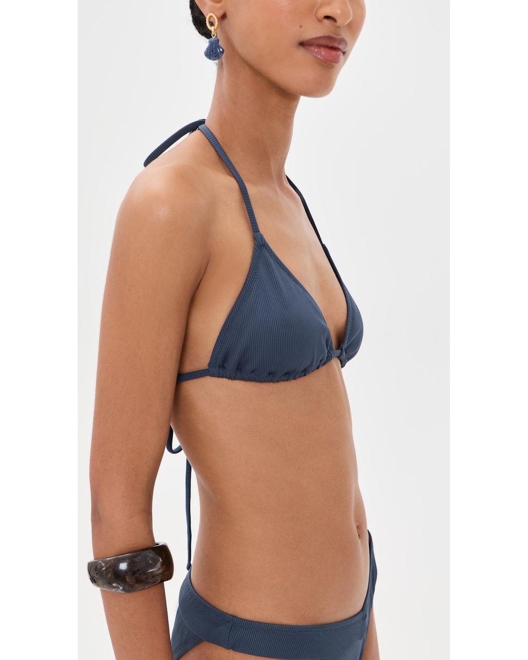 Le Bos Blue Triangle Bikini Top