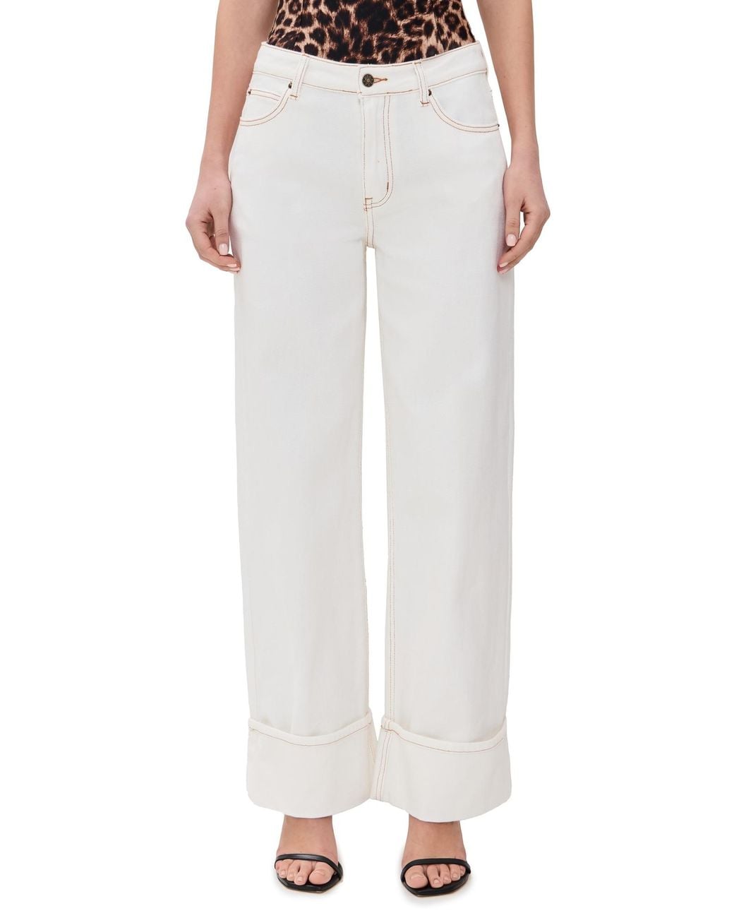 Lioness White Top Model Cuffed Jeans
