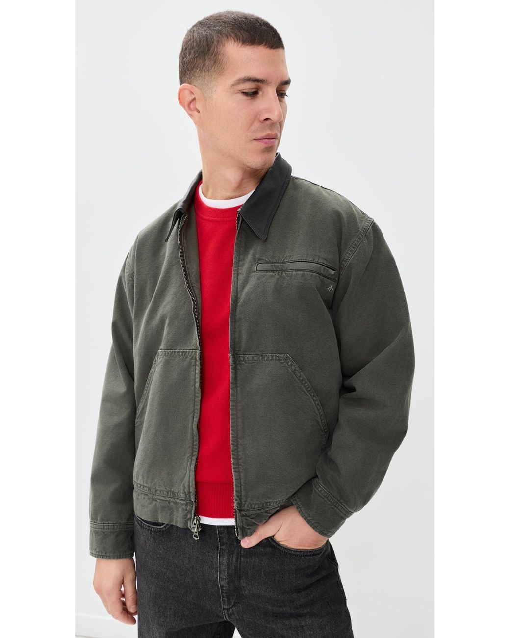 Rag & Bone Black Denim Workwear Jacket for men