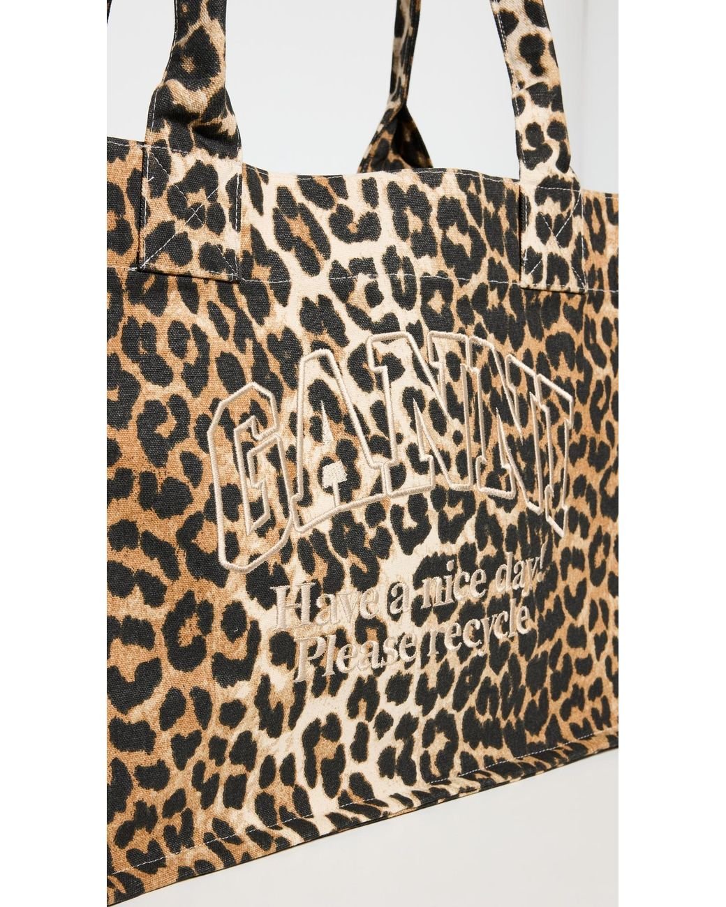 Ganni ◆ Large Easy Shopper Animal Print bag【 残りわずか】 GANNI Large Easy Leopard Print Shopper Bag | endource