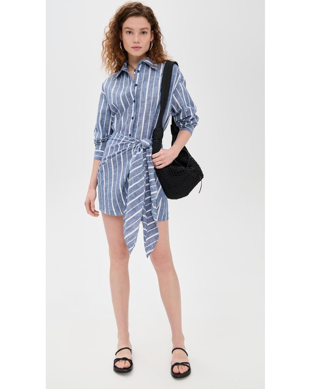 white christmas dresses Apiece Apart Alessandra Sarong Shirt Dress Surf / 2