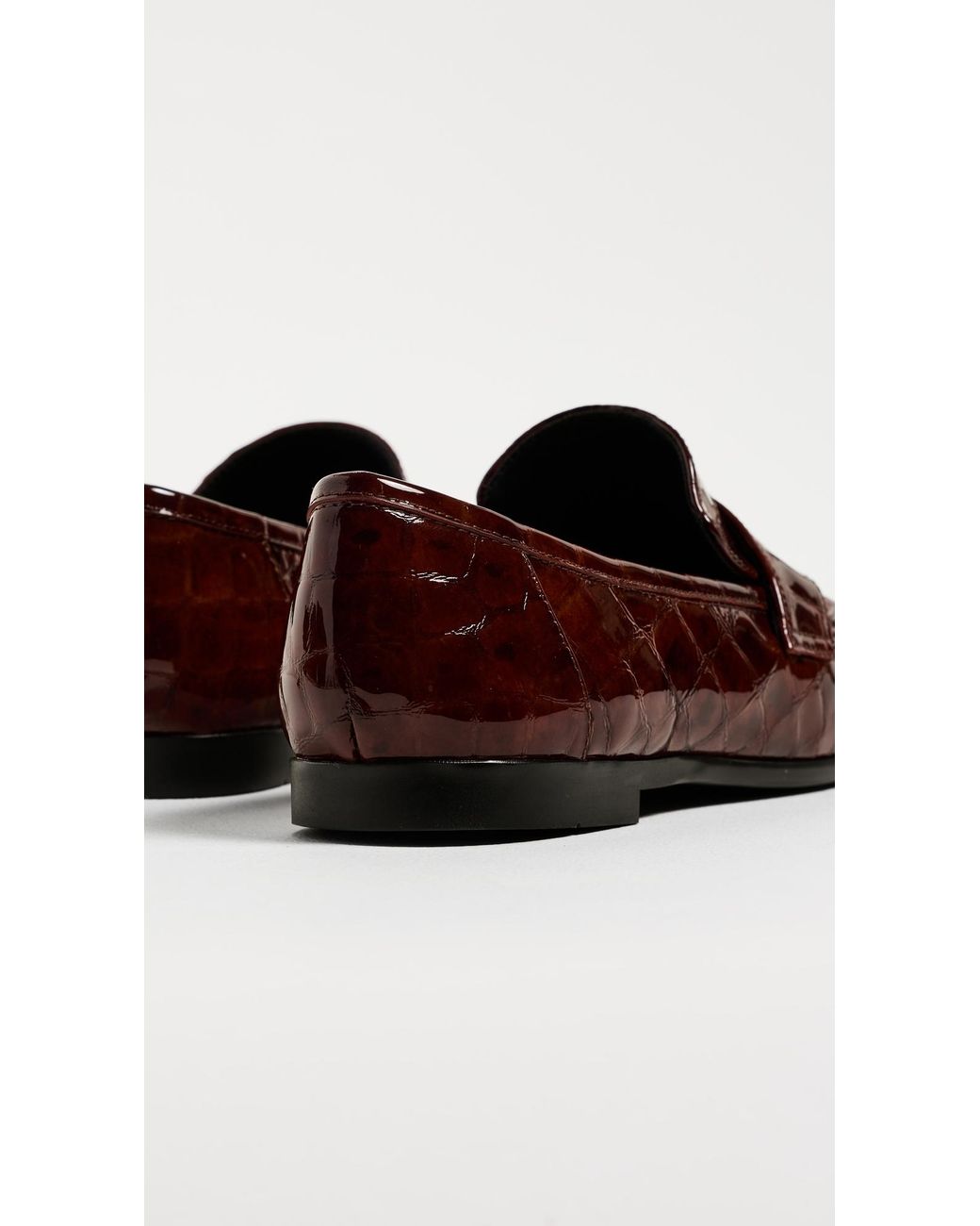 Black Suede Studio Brown Arrow Loafers