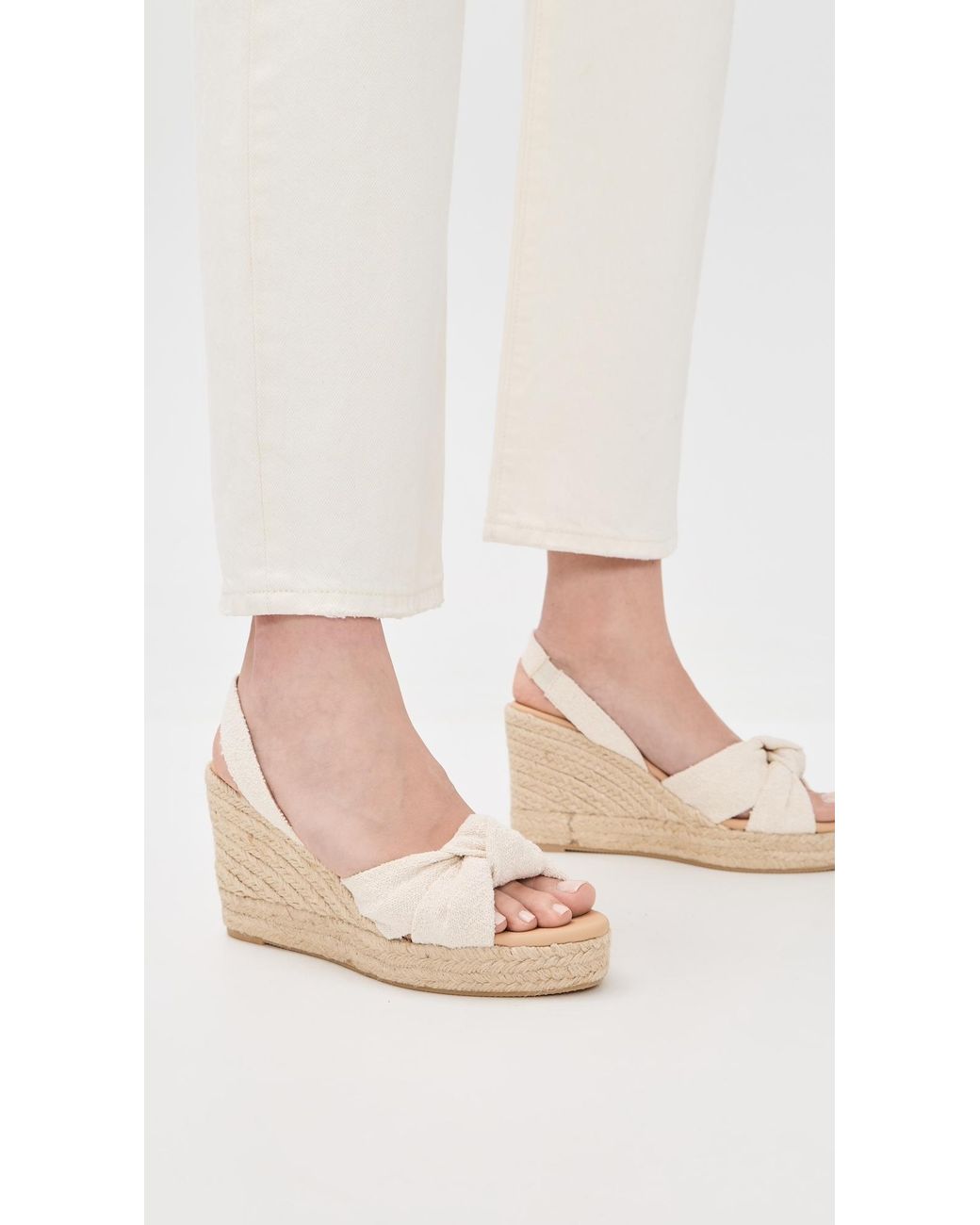Manebí White Wedge Knot Espadrilles