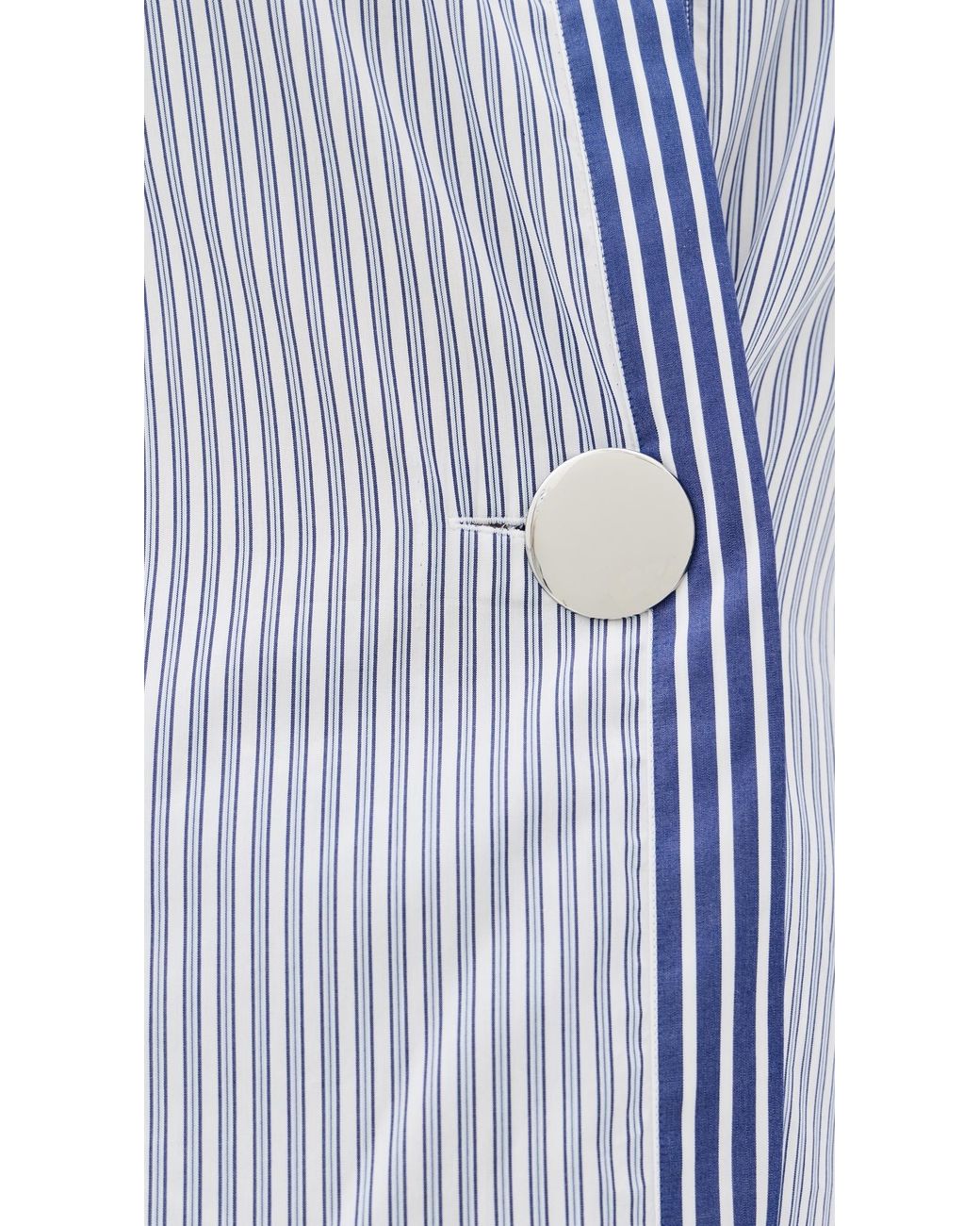 Marques'Almeida Blue Patchwork Overlapping Front Tailored Shirt