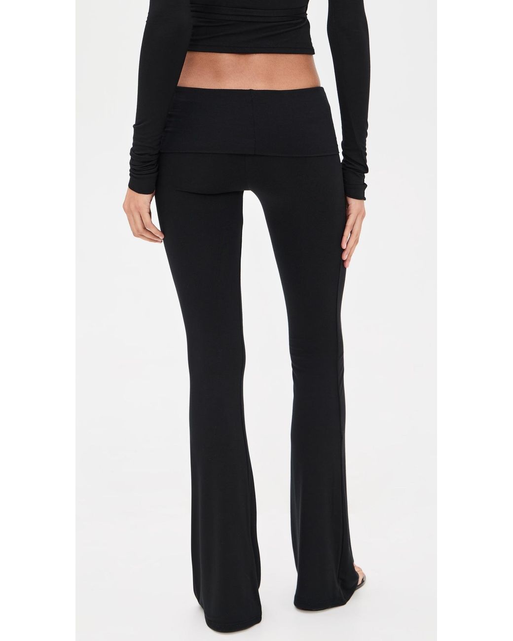ÉTERNE Black Fold Over Flare Pants