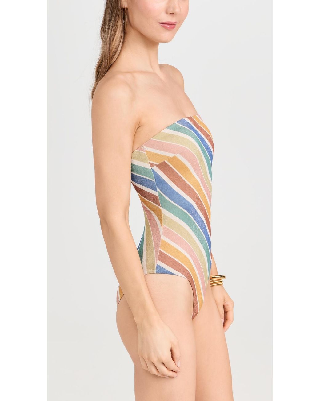 Zimmermann Everley Metallic Stripe Piece in Blue | Lyst