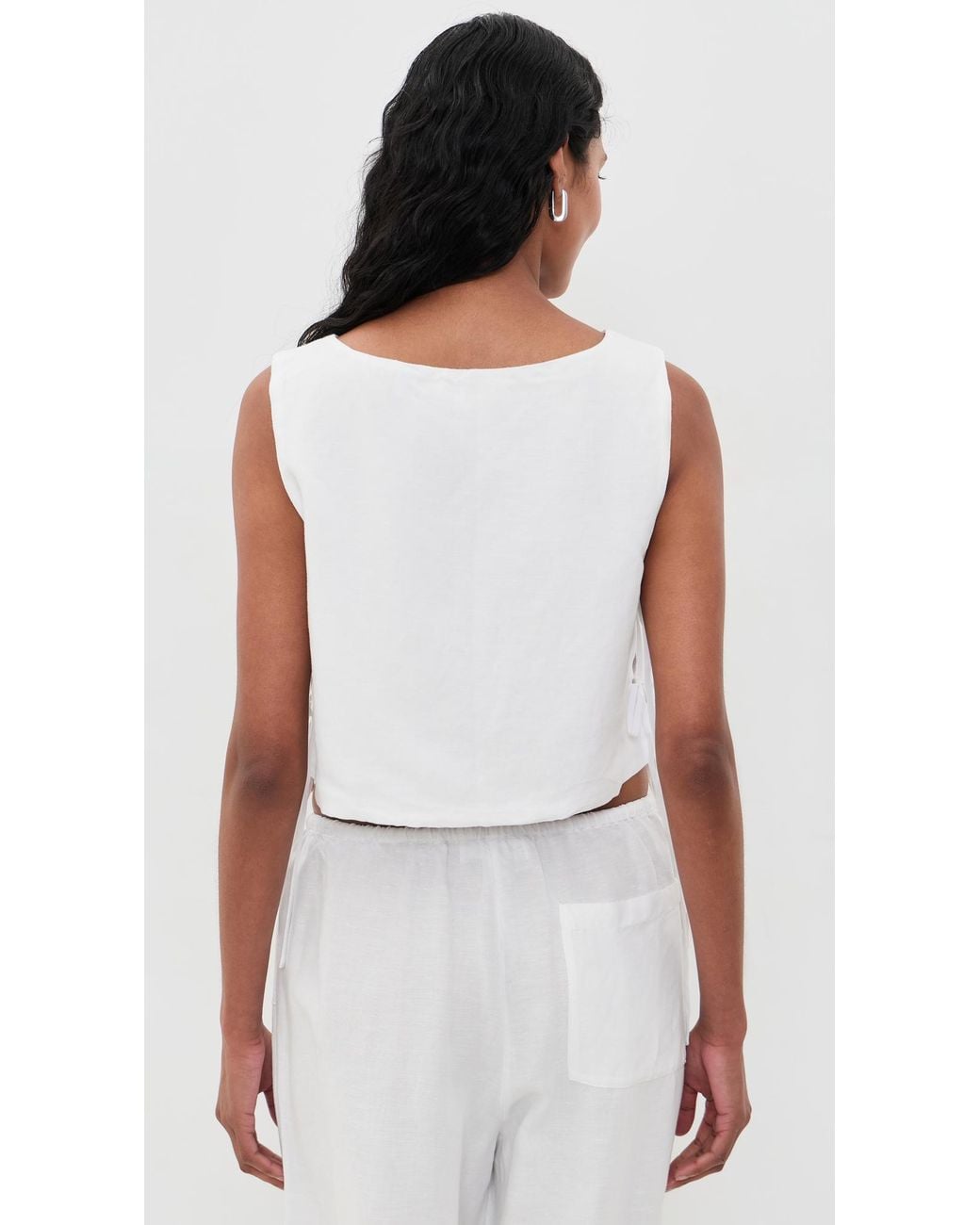 LSPACE Black Rylee Linen Top