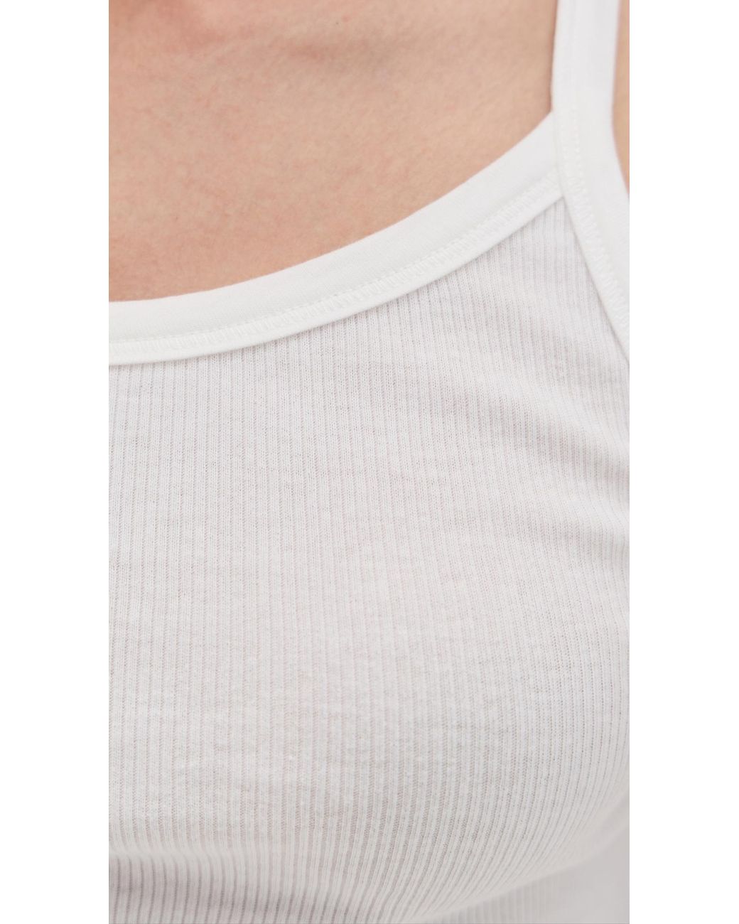 ÉTERNE White Cropped Rib Tank