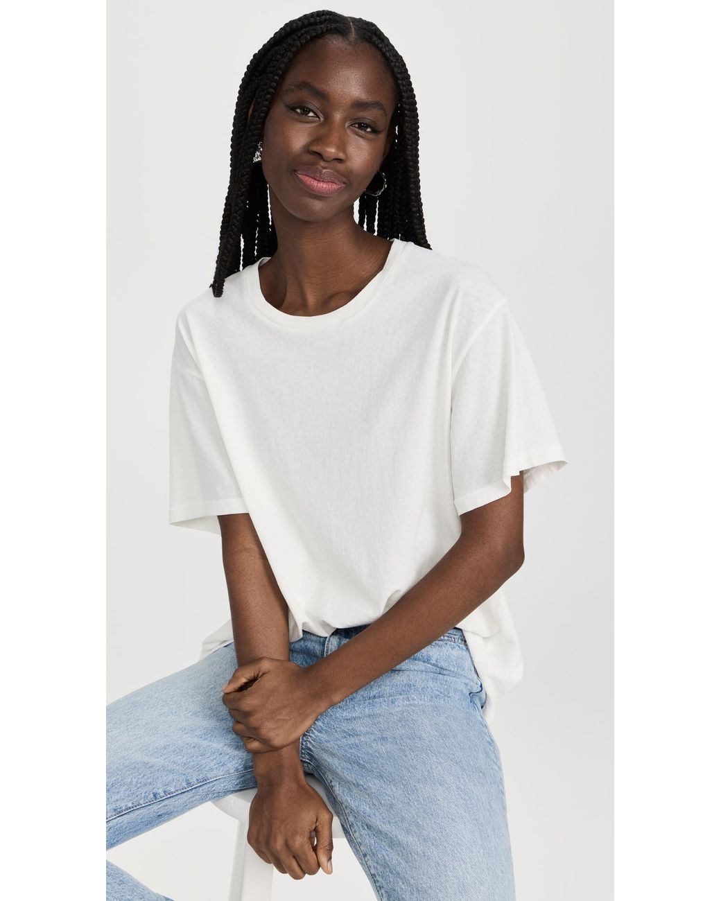 SLVRLAKE Denim White Oversize Tee