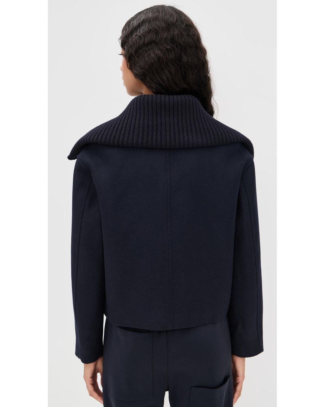 Theory Blue Cozy Collared Jacket