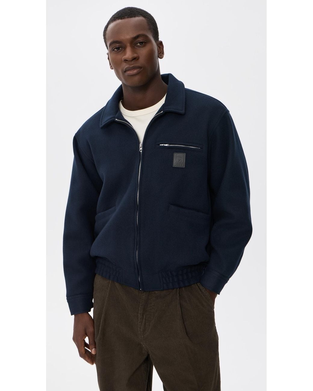 Obey Blue Ledger Blouson Jacket for men