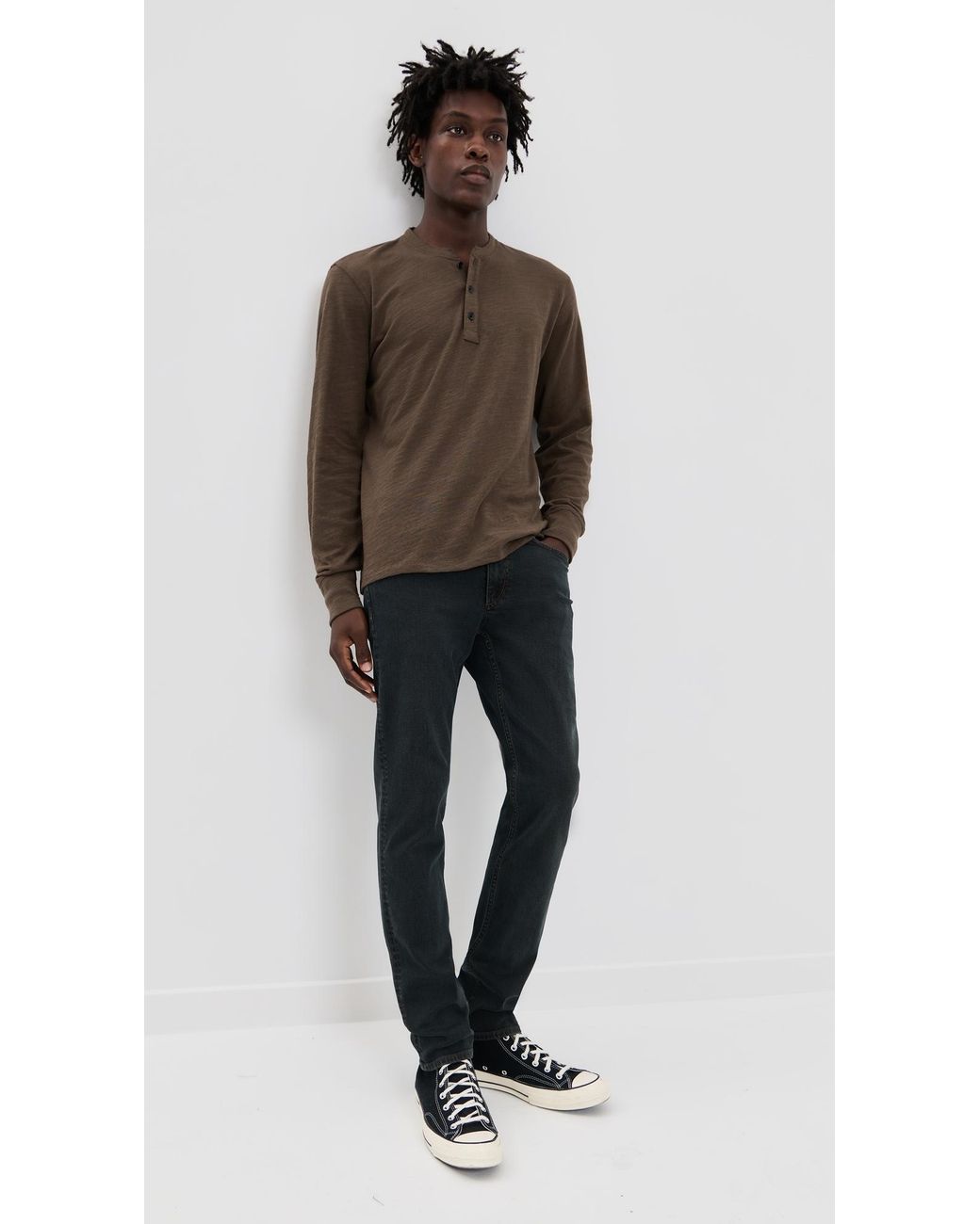 Rag & Bone Brown Classic Flame Henely for men