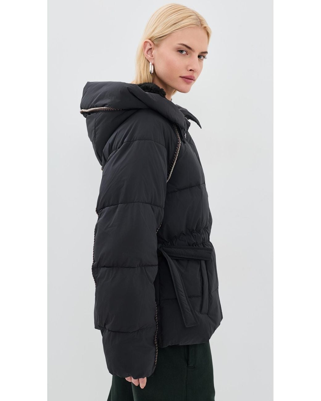 Ugg Black Renly Braid Puffer Jacket