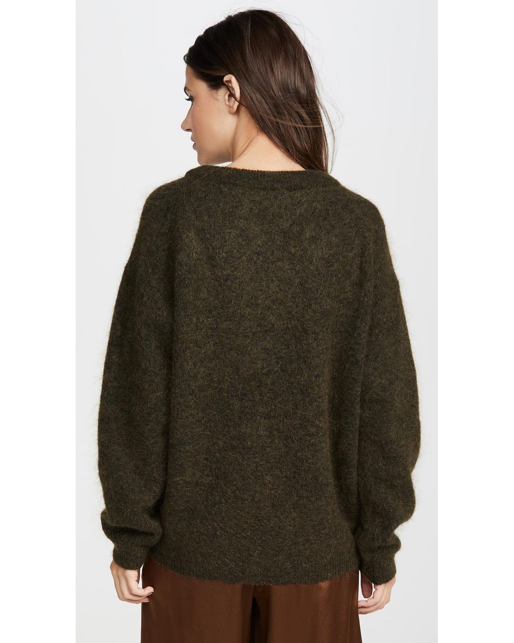 Acne Studios Synthetic Dramatic Mohair Sweater in Olive Green (Green) | Lyst
