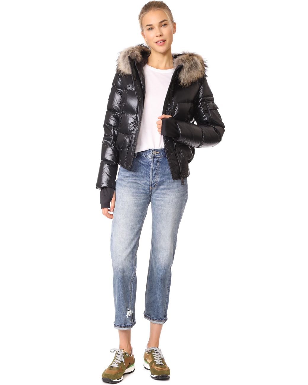 Sam. Skyler Quilted Bomber in Black Lyst