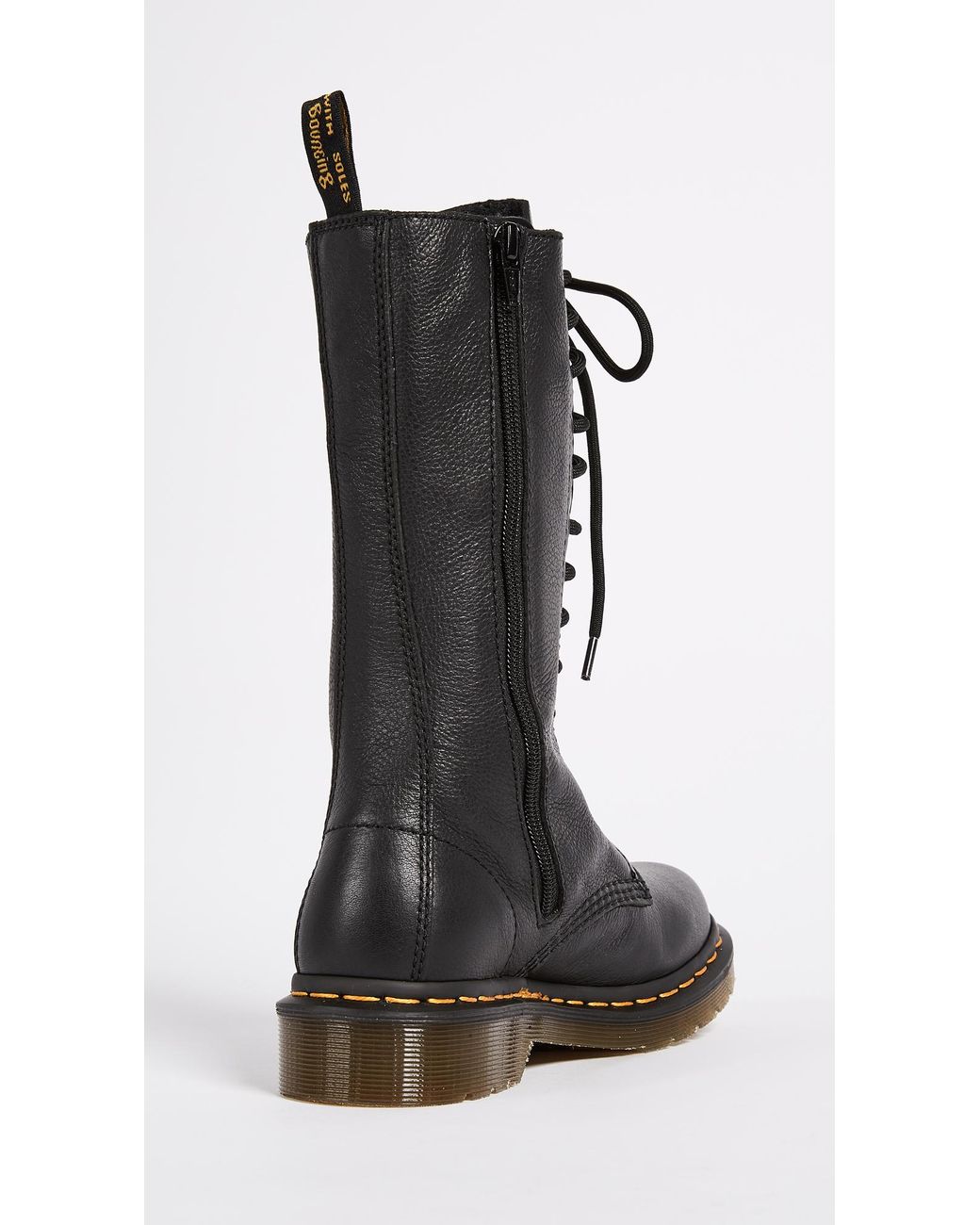Dr. Martens Leather 1b99 14 Eye Zip Boots in Black | Lyst
