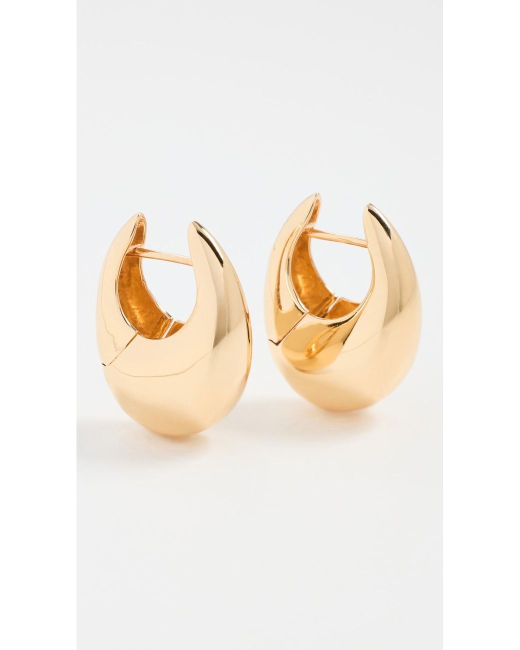 Annika Inez Metallic Large Sloping Hinge Hoops