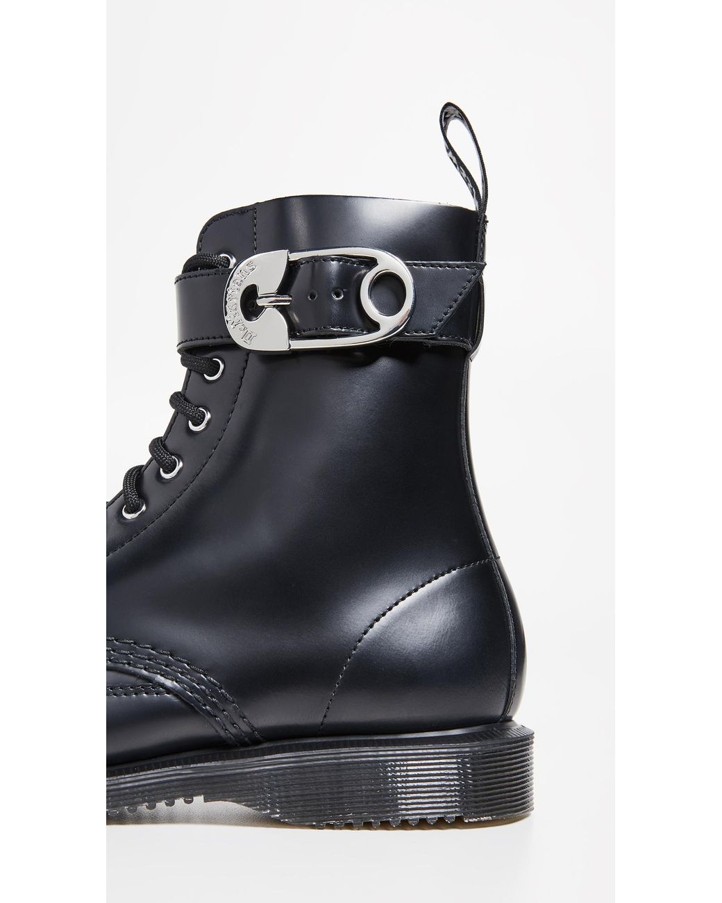 Dr. Martens Leather Geordin 8 Eye Boots in Black | Lyst