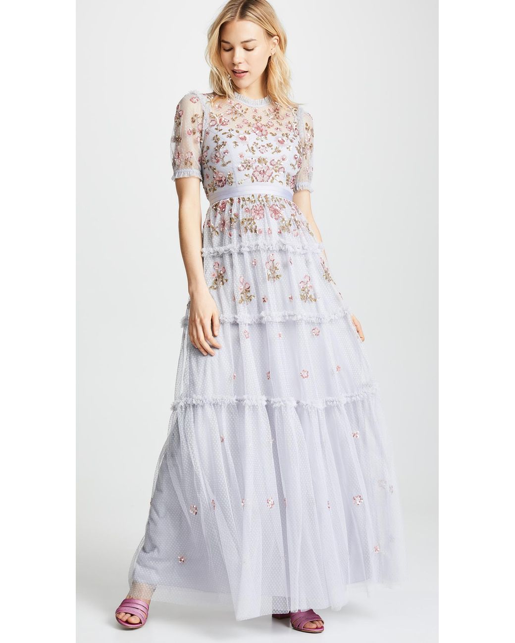 Needle & Thread Carnation Sequin Gown in Blue | Lyst
