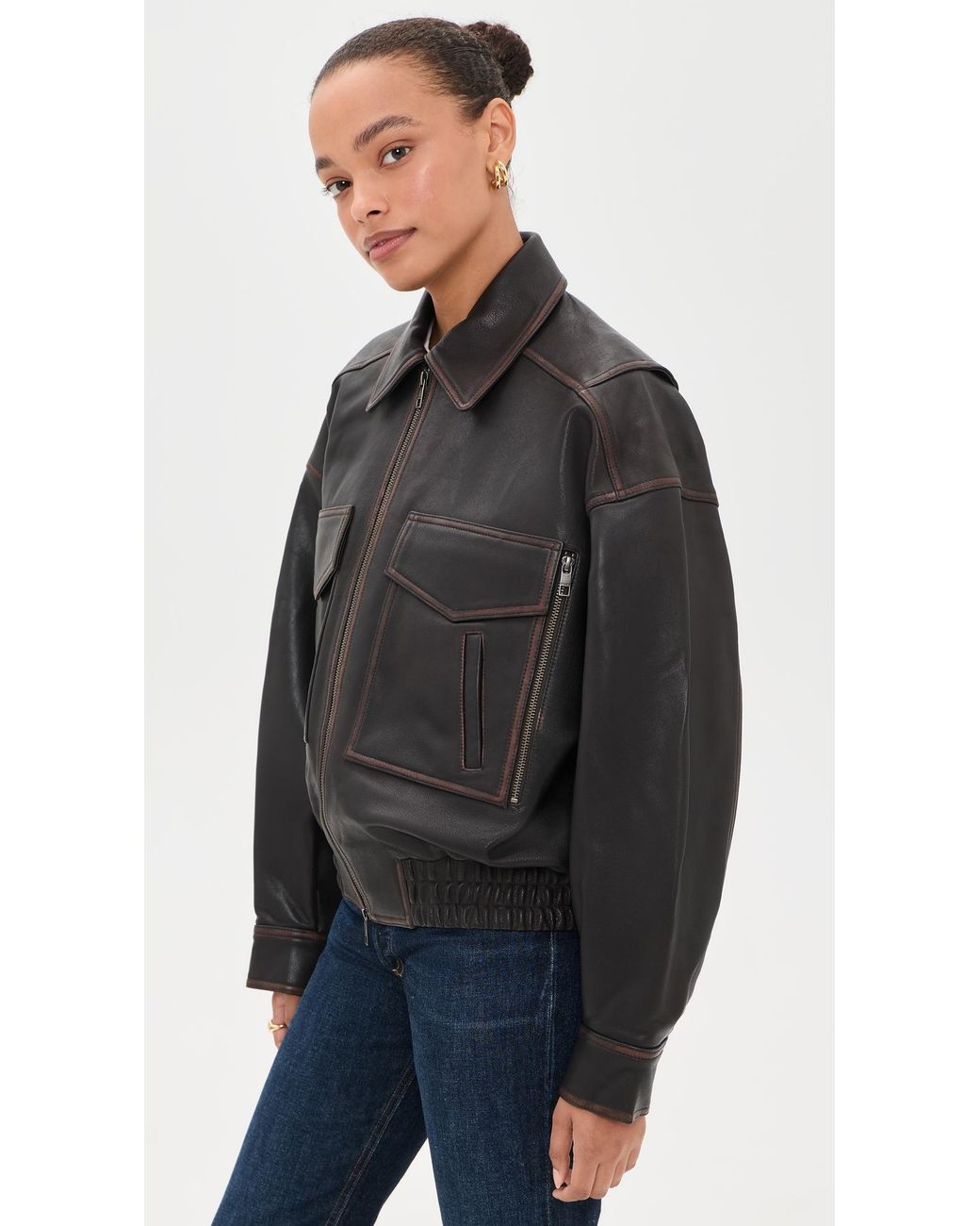 Staud Black Eugene Leather Jacket