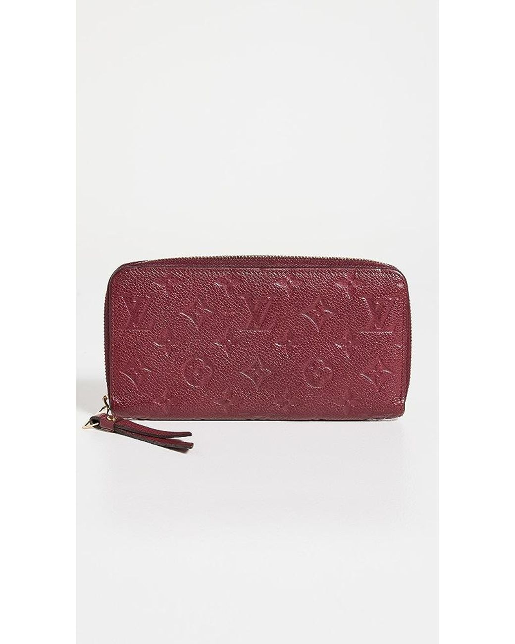 What Goes Around Comes Around Louis Vuitton Red Empreinte Ab Zippy Wallet