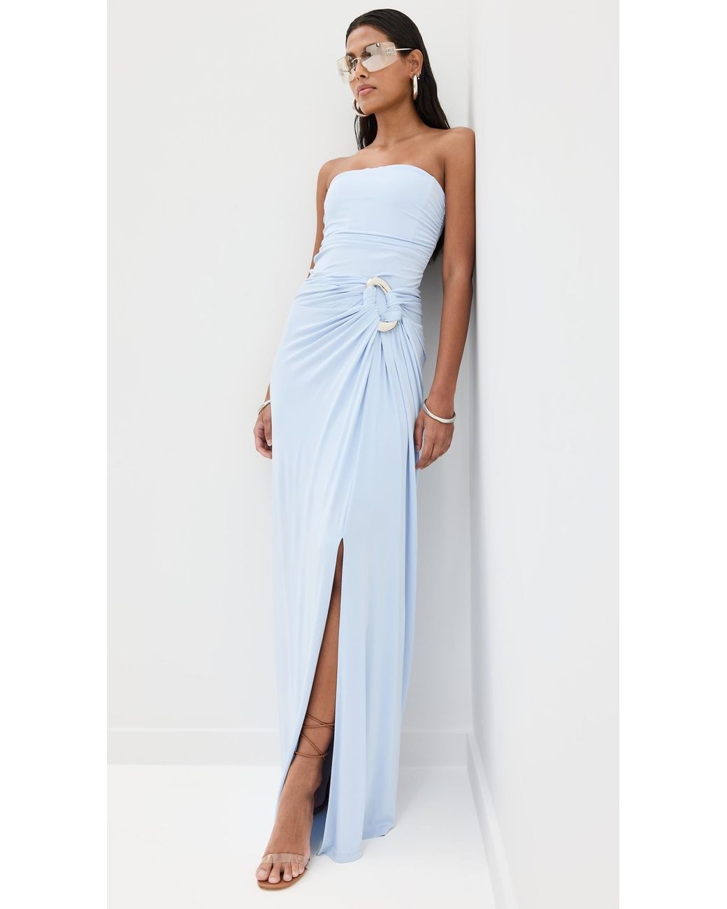 Jonathan Simkhai Emma Sleeveless Bustier Gown in Blue Lyst